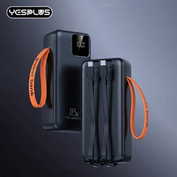 YESPLUS_Power Bank 40000mAh Super Fast Charging 22.5W Built with Cable/Black/1pc