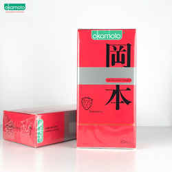 🔥ទិញ1កញ្ចប់តូច ថែម(Harmony 3’s) 1កញ្ចប់ - okamoto Strawberry 10’s