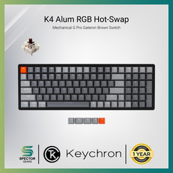 Keychron K4 Aluminum RGB Hot-Swappable Gateron G Pro Mechanical Brown Switch