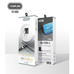 YESPLUS_1408# iPhone To Type-C for Music,Data transfer and Charging/Black/1pcs
