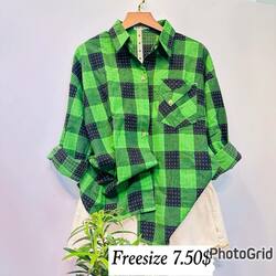 Women Plaid Shirt Free Size 