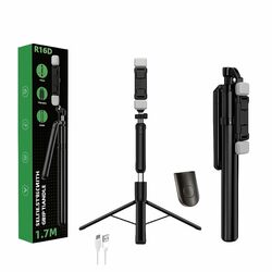 Black 170cm Selfie stick without light, four-axis anti-shake/Black/1set