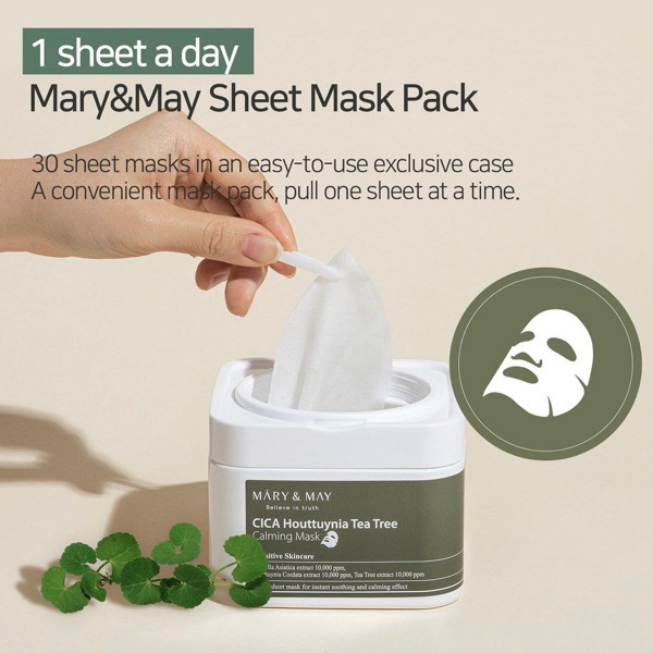 MARY&MAY Cica Houttuynia Tea Tree Calming Mask 30ea