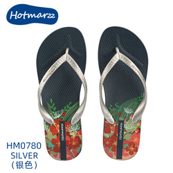 Hotmarzz Heel Coral Silver Flip Flop