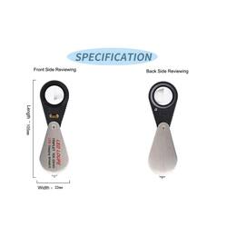 Mini 10X Jeweler Loupe Magnifier + LED & UV light, 22mm lens