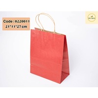 #0220011 Red Paper Bag (Craft Bag) Size M 21x11x27cm - 20PCS