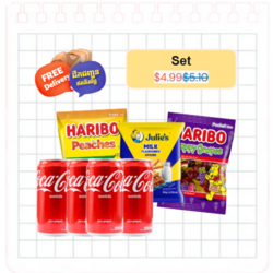 🔥SET - COCA COLA - HARIBO - JULIE's Milk Sticks