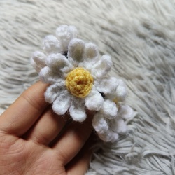 Handmade Crochet 3 Flowers Hair Tie