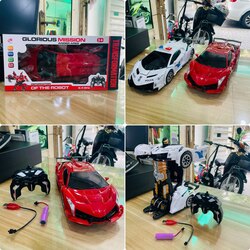 Car Remote Lamborghini Tranformers Robot No.777 Red / white 