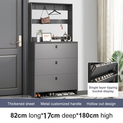 🇹🇭 KUCA Shoes Cabinet with Coat Rack 82cm - Black