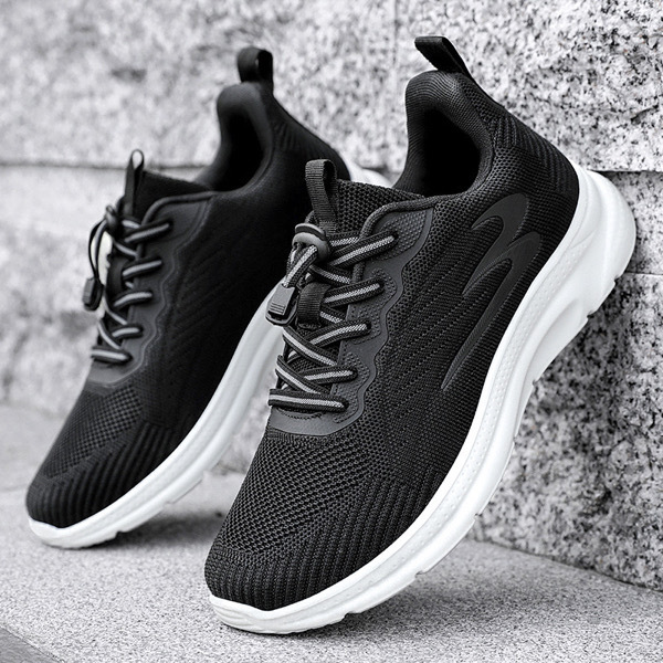 -Light Running Shoes Men Breathable Sneakers Walking Jogging Trainers Shoes - Black