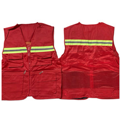 អាវពន្លឺសុវត្ថិភាព ពណ៌ក្រហមចំណាំងផ្លាតពណ៌ត្រួយចេក