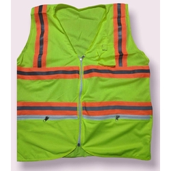 Reflective Safety Jacket 3M with Pocket and Zip - Light Green