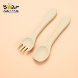 KY Silicone Fork & Spoon - Cream