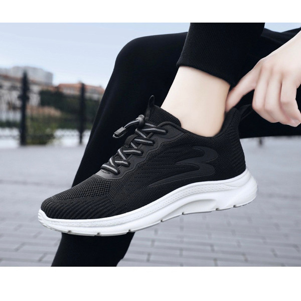 -Light Running Shoes Men Breathable Sneakers Walking Jogging Trainers Shoes - Black