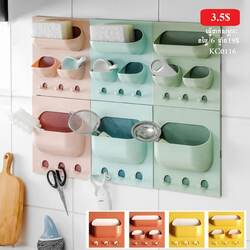 Multi-Pocket Bathroom Wall Storage 