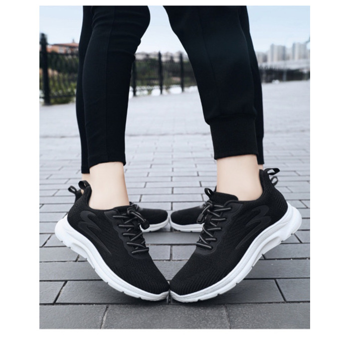 -Light Running Shoes Men Breathable Sneakers Walking Jogging Trainers Shoes - Black
