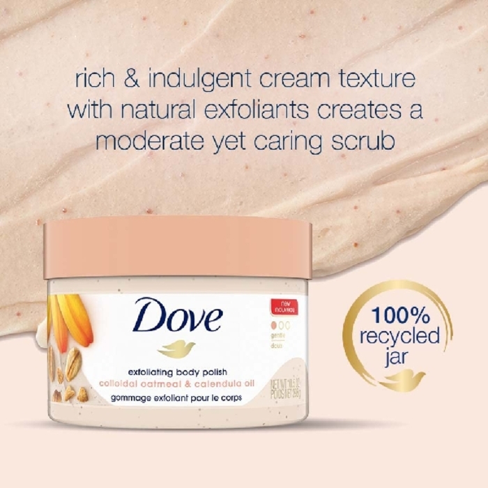 Dove Exfoliating Body Polish Colloidal Oatmeal And Calendula Oil 298g 