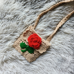 Handmade Crochet Mini Purse with Body Strap 