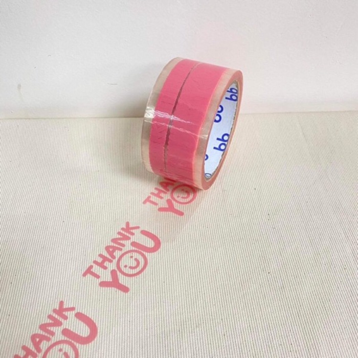 #TP05 Thank You Tape Pink + Clear 50cm - 1PC