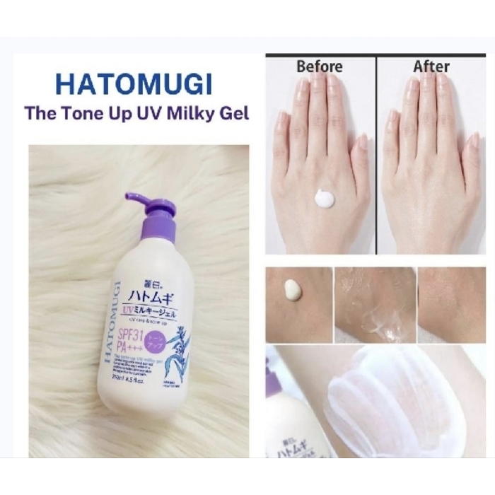 ឡេលាបខ្លួន HATOMUGI UV Care & Tone Up