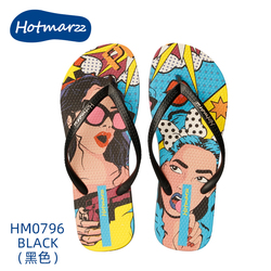 Hotmarzz Pop Girl Black Flip Flop