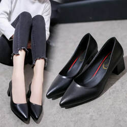 2026 Spring and Autumn New High Heels Women's Mid-Heel Korean Style