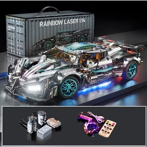 Lego ឡាន មានតេឡេបញ្ជា Drift Sports Car Model Assembled Building Blocks Toys MG027