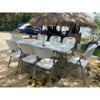 Foldable 1.8m Table with Chair Set 8PCS