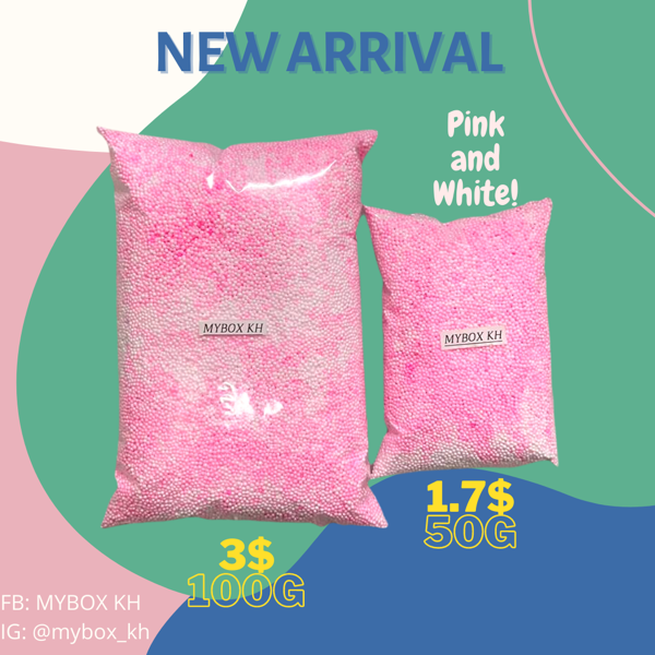 #F02 Foam Beads (Pink+White) 50g x 1PC