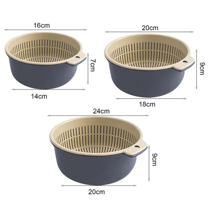 Removable Double Layers Fruit Vegetable Basket