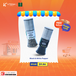 🔥Bundle includes : White Pepper Grinder 30g + Black Pepper Grinder 30g