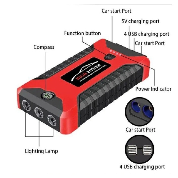 Power Bank កូវអាគុយឡាន នឹង ស្នប់