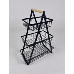 Wire Fruit Basket 3-Tier - Black