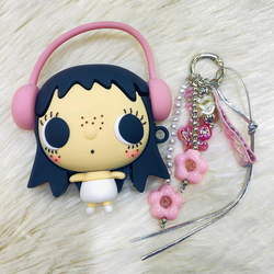 Airpods 4th Gen Listening To Music Jade + Flower/1 Set