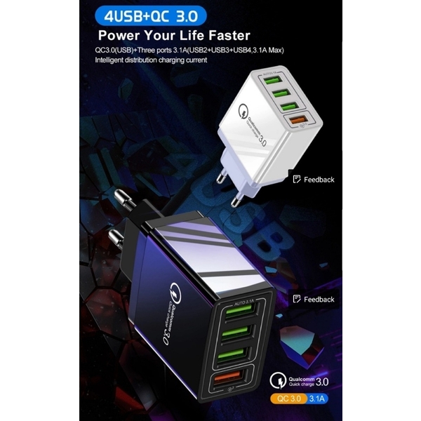ឆ្នាំងសាក Quick Charge QC 3.0 មានរន្ធសាក 4