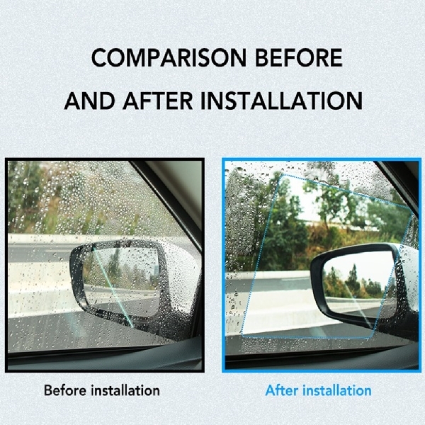 2PCS Car Side Window Rain Film Auto Rear View