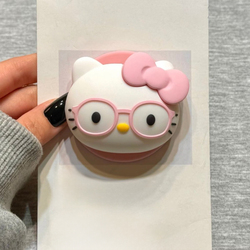 Kitty Silicone Back Phone Holder/Pink