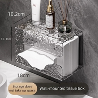 Transparent Tissue Holder Box 10.2x13.3x18cm