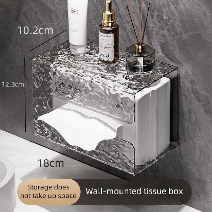 Transparent Tissue Holder Box 10.2x13.3x18cm