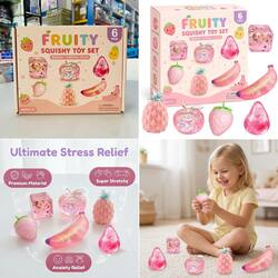  Squishy Fruit set pink 