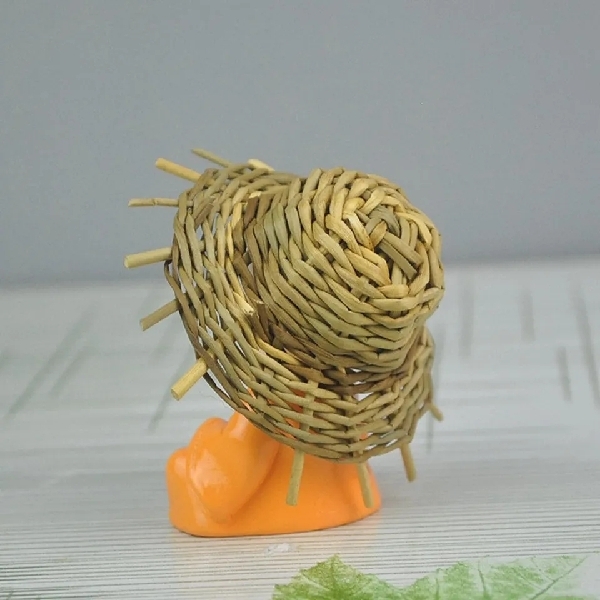 Small Buddha Statue Monk with Hat 4PCS