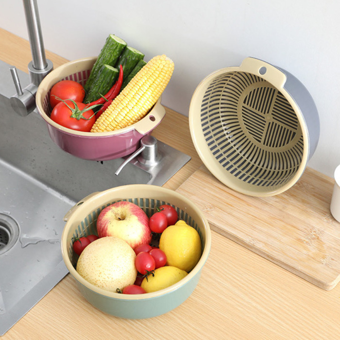 Removable Double Layers Fruit Vegetable Basket