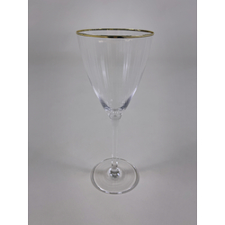 Crystal Wine Glass - Lines w/Gold Rim 450ml