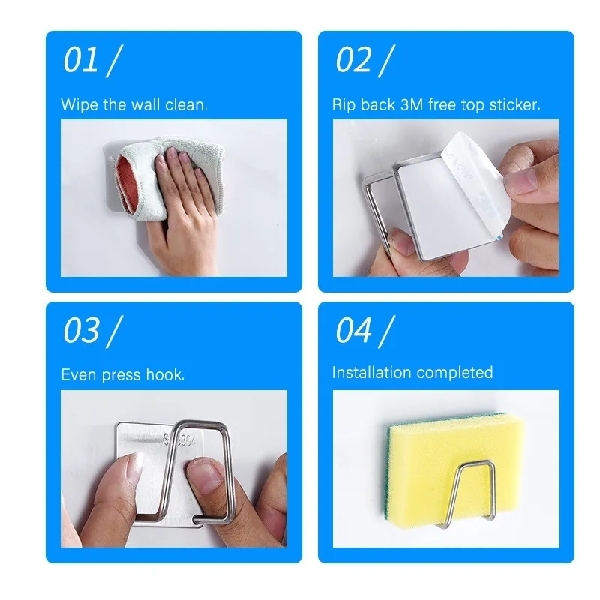 2PCS Stainless Steel Sink Sponges Holder