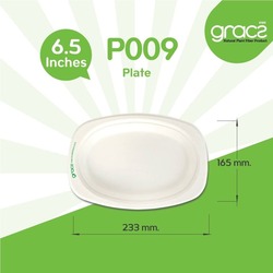 P009CL Classic Compostable Oval Plate x 50pcs