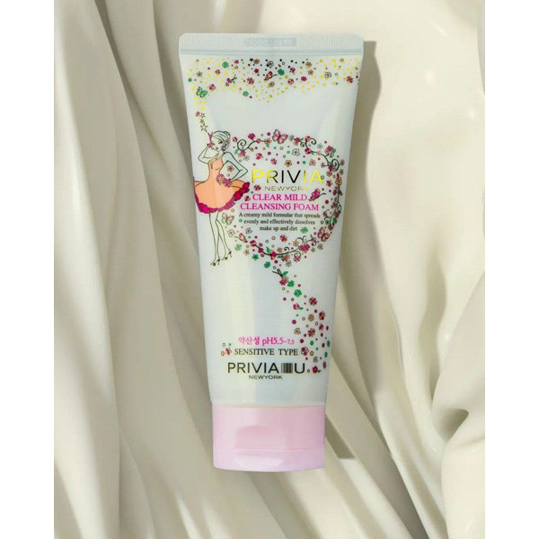 Privia Clear Mild Cleansing Foam (pH 5.5) 180ml - 1 Tube