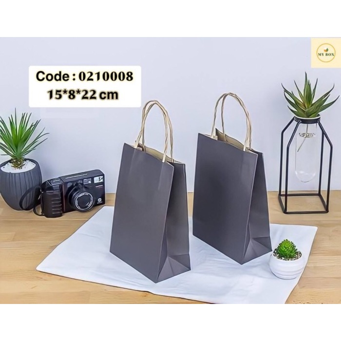 #0210008 Black Paper Bag (Craft Bag) 15x8x22cm - 20PCS