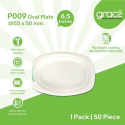 P009CL Classic Compostable Oval Plate x 50pcs