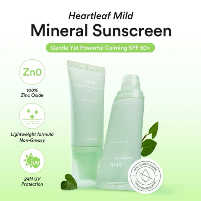 [Abib] Heartleaf mild sunscreen Relief tube SPF 50+ PA++++